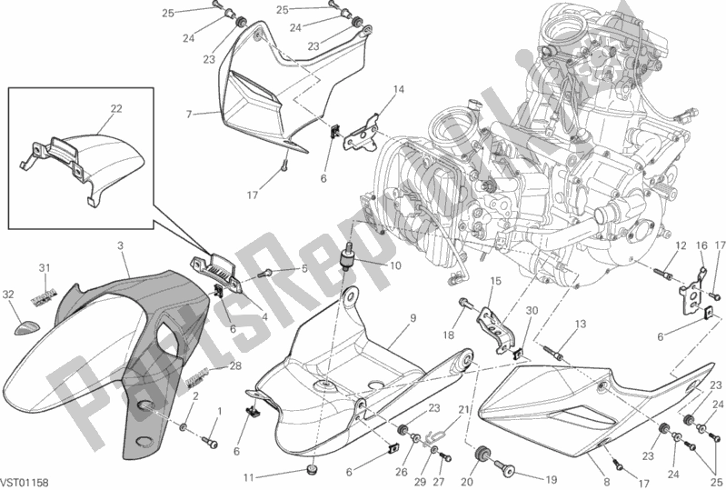 Toutes les pièces pour le 34b - Carénage du Ducati Multistrada 1200 S Touring USA 2013